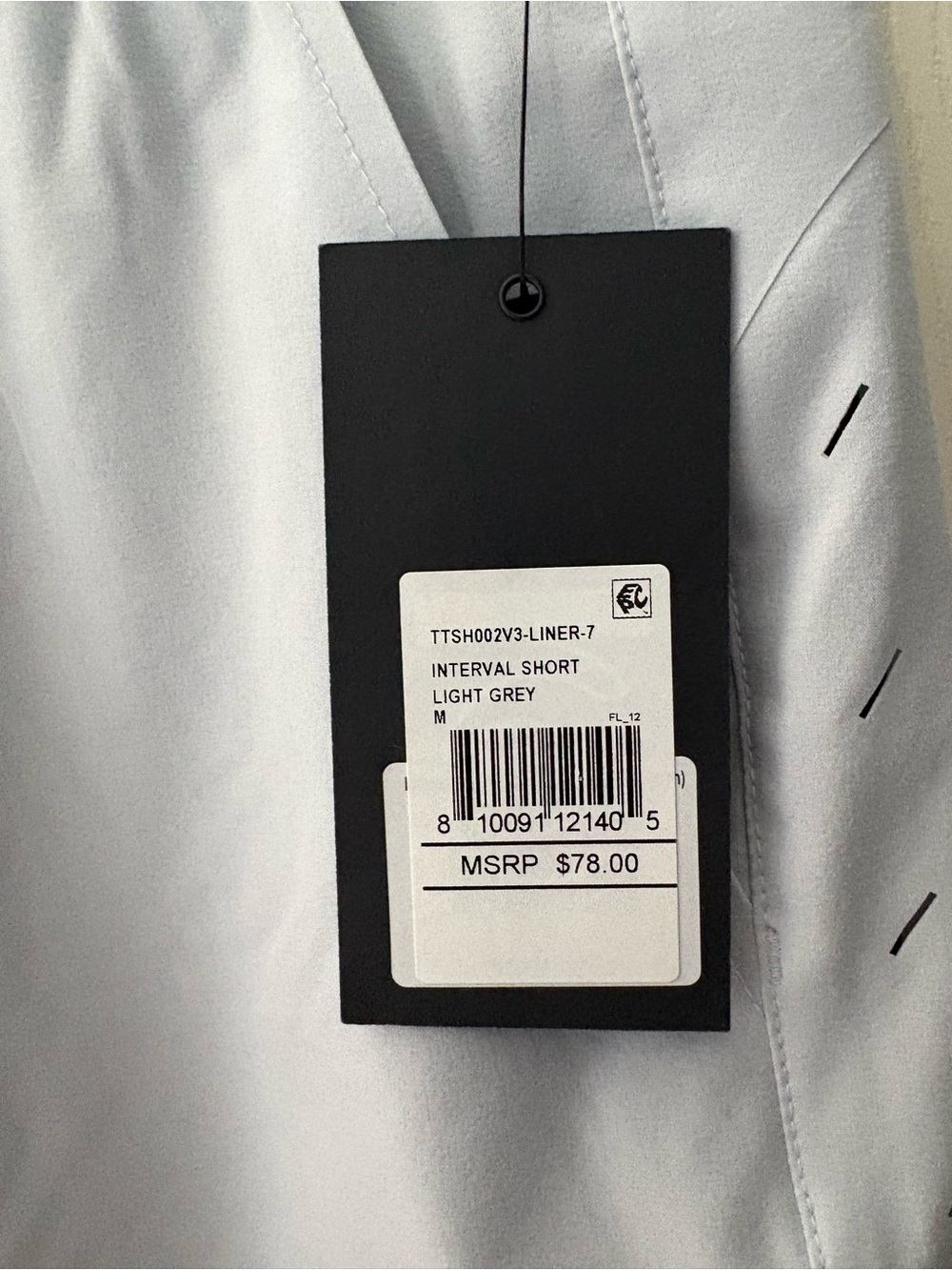 NWT Mens Ten Thousand The Interval Short 7" Lined Light Gray / Black Medium $78 - Picture 2 of 8